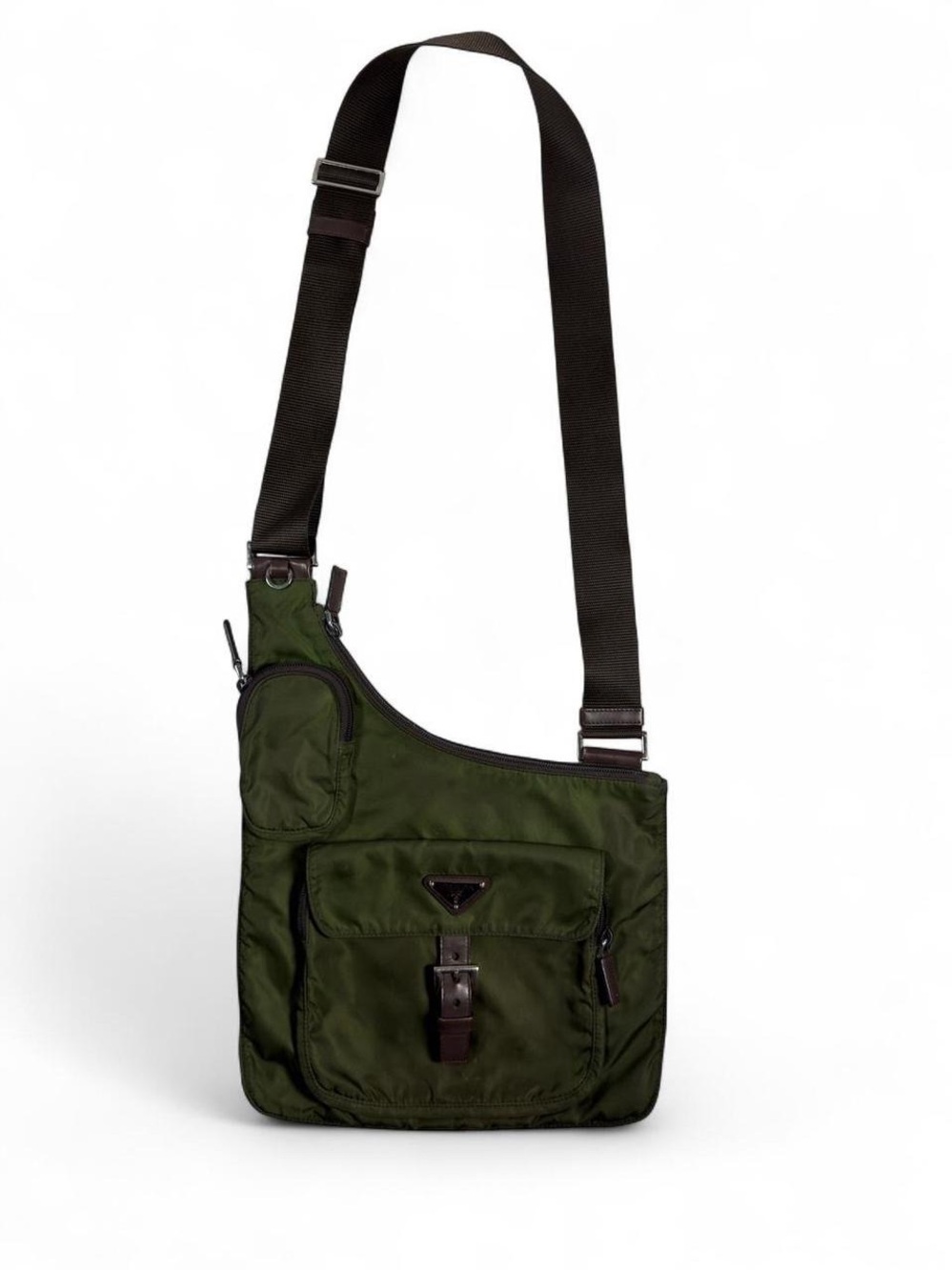 Vintage Prada Tessuto Nylon Asymmetrical Sling Cargo Crossbody Bag